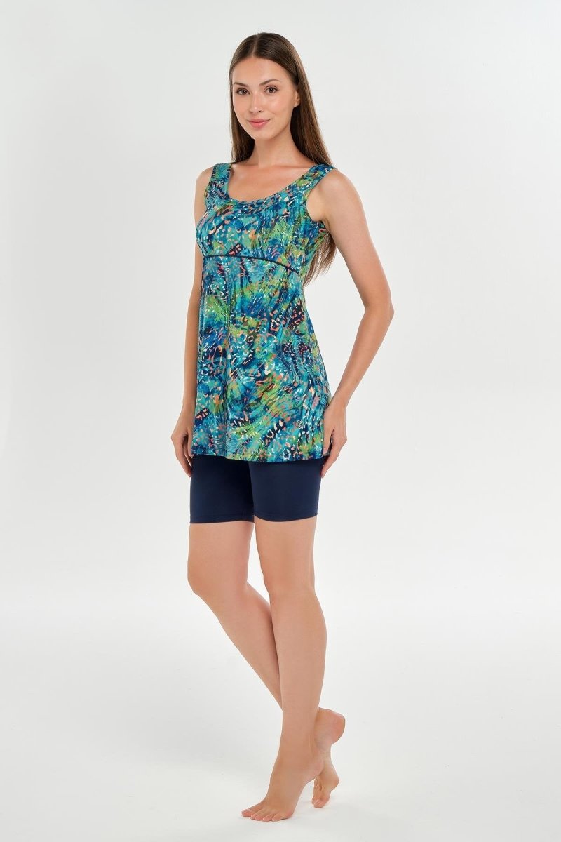 Maresiva Claire Sleeveless Semi - Closed Hijab Swimsuit 2609 - 25 Navy Blue - ihvan