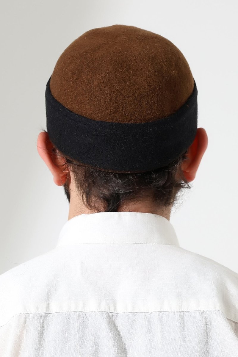 Men’s Muslim Kufi Hat – Two - Tone Felt Wool Dervish Cap - ihvan