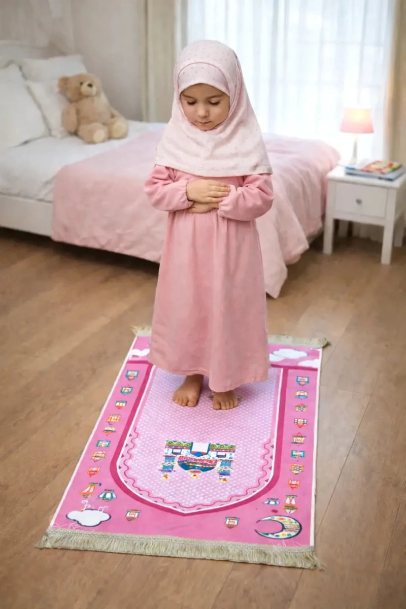 Mother & Daughter Islamic Prayer Set with Prayer Mats, Tasbih & Carry Bags - ihvan