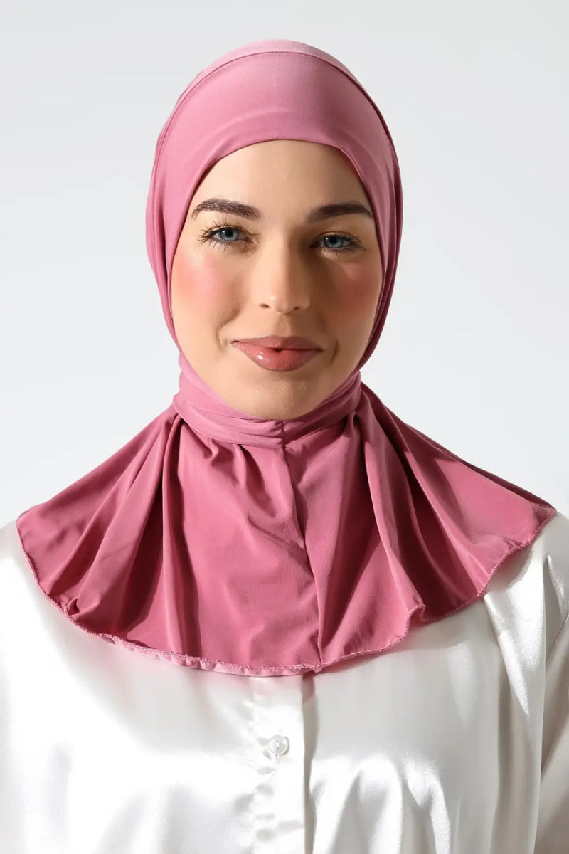Muslim Women’s Snap - On Hijab Undercap – White Ready - to - Wear Practical Scarf - ihvan