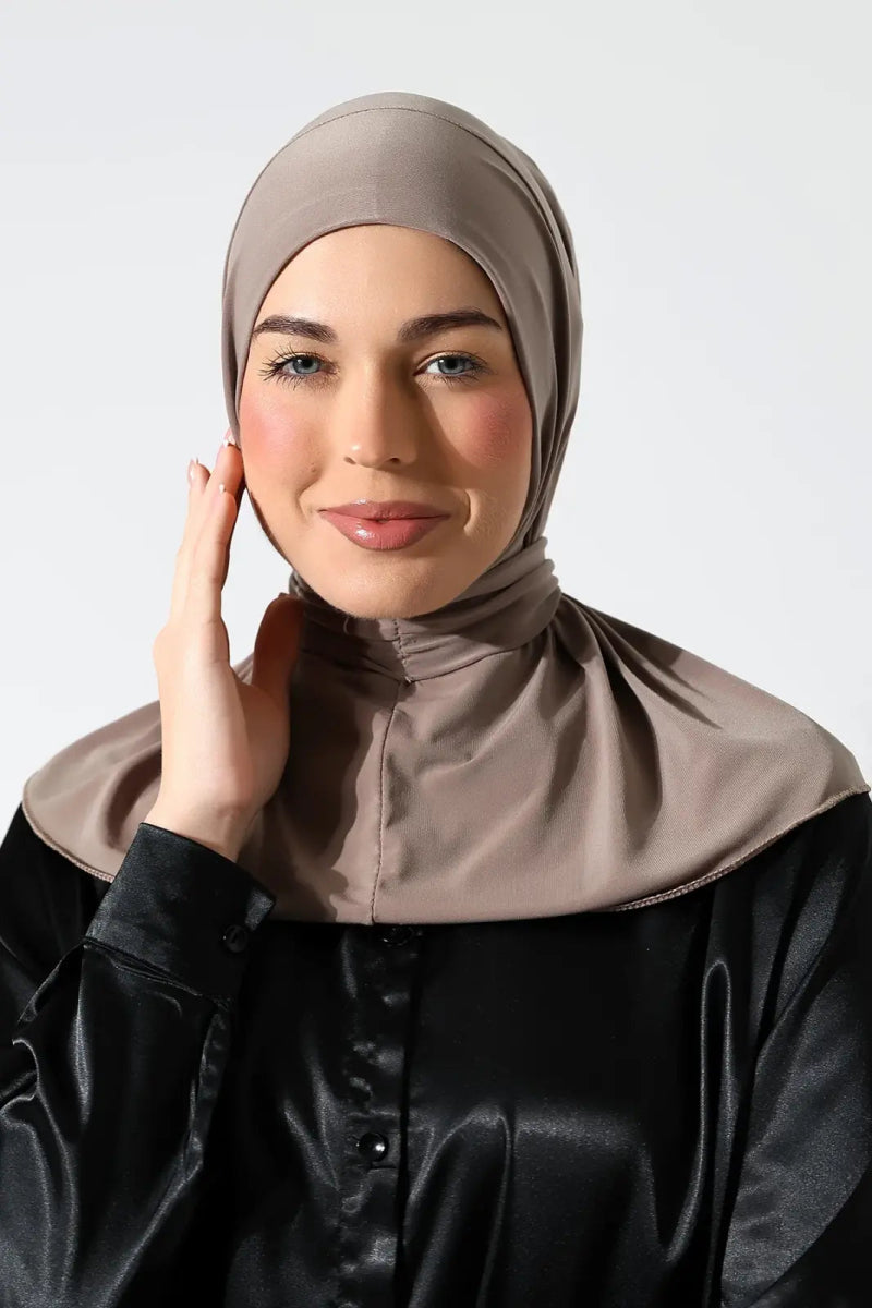 Muslim Women’s Snap - On Hijab Undercap – White Ready - to - Wear Practical Scarf - ihvan