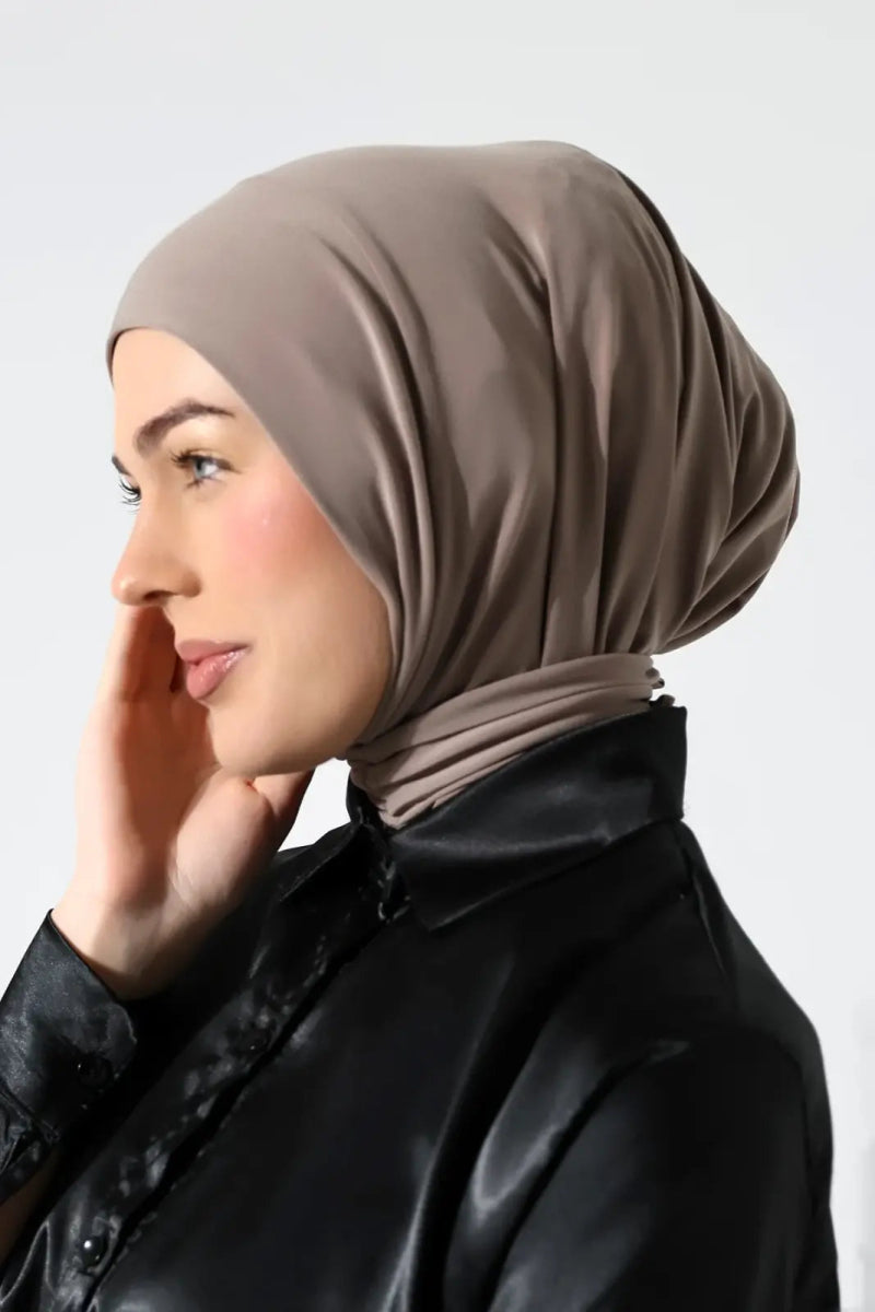 Muslim Women’s Snap - On Hijab Undercap – White Ready - to - Wear Practical Scarf - ihvan