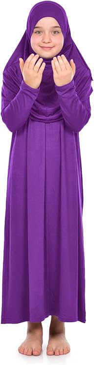 One - Piece Muslim Dress for Girls | Islamic Prayer Abaya for Ages 8–12 - ihvan