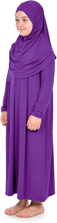 One - Piece Muslim Dress for Girls | Islamic Prayer Abaya for Ages 8–12 - ihvan