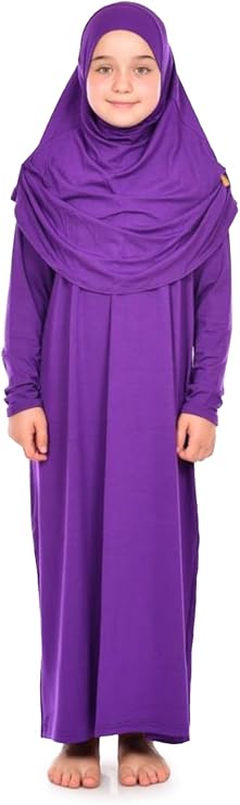 One - Piece Muslim Dress for Girls | Islamic Prayer Abaya for Ages 8–12 - ihvan