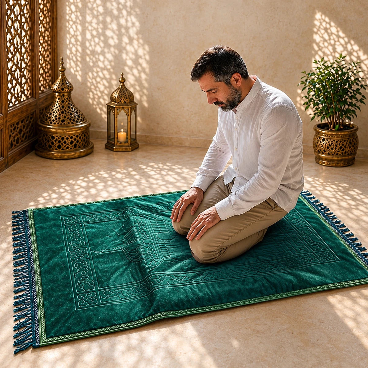 Orthopedic Padded Prayer Mat with Non-Slip Base – Soft Comfortable Sajdah Mat - ihvan