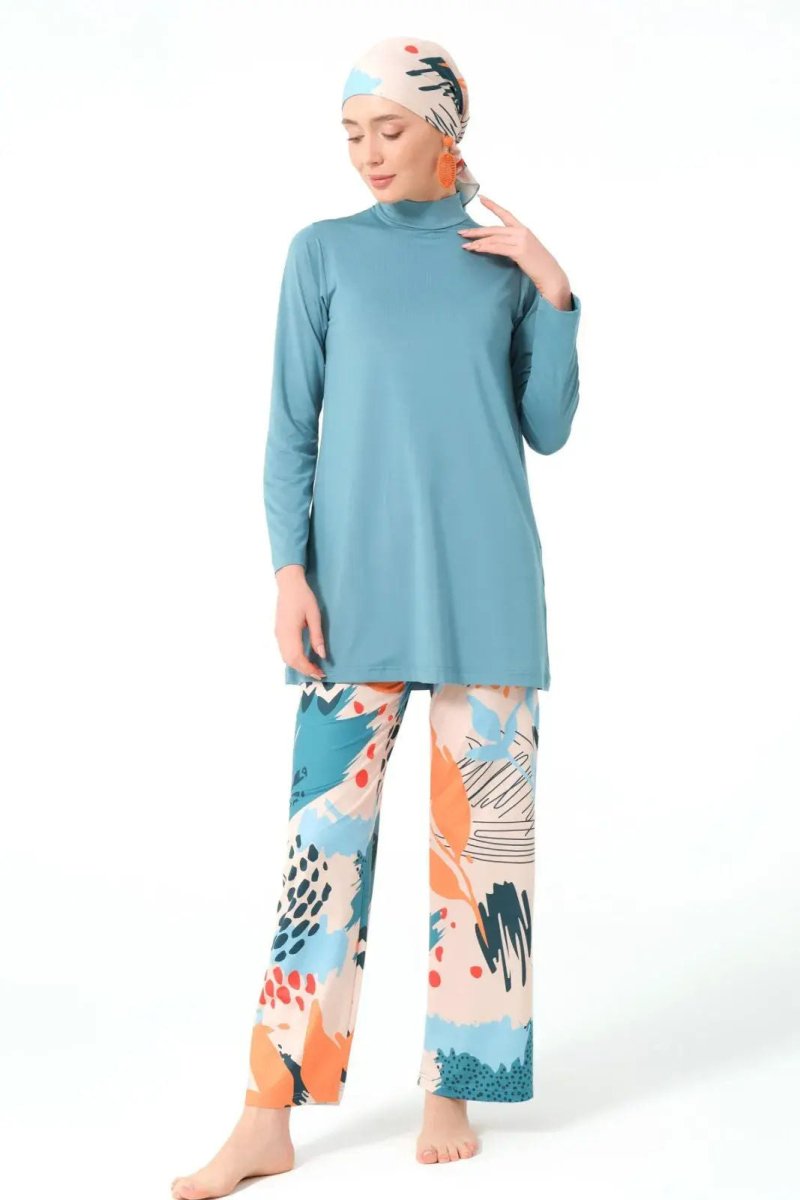 Persian Green Ocean Full Coverage Hijab Swimsuit 23667 - 25 - ihvan