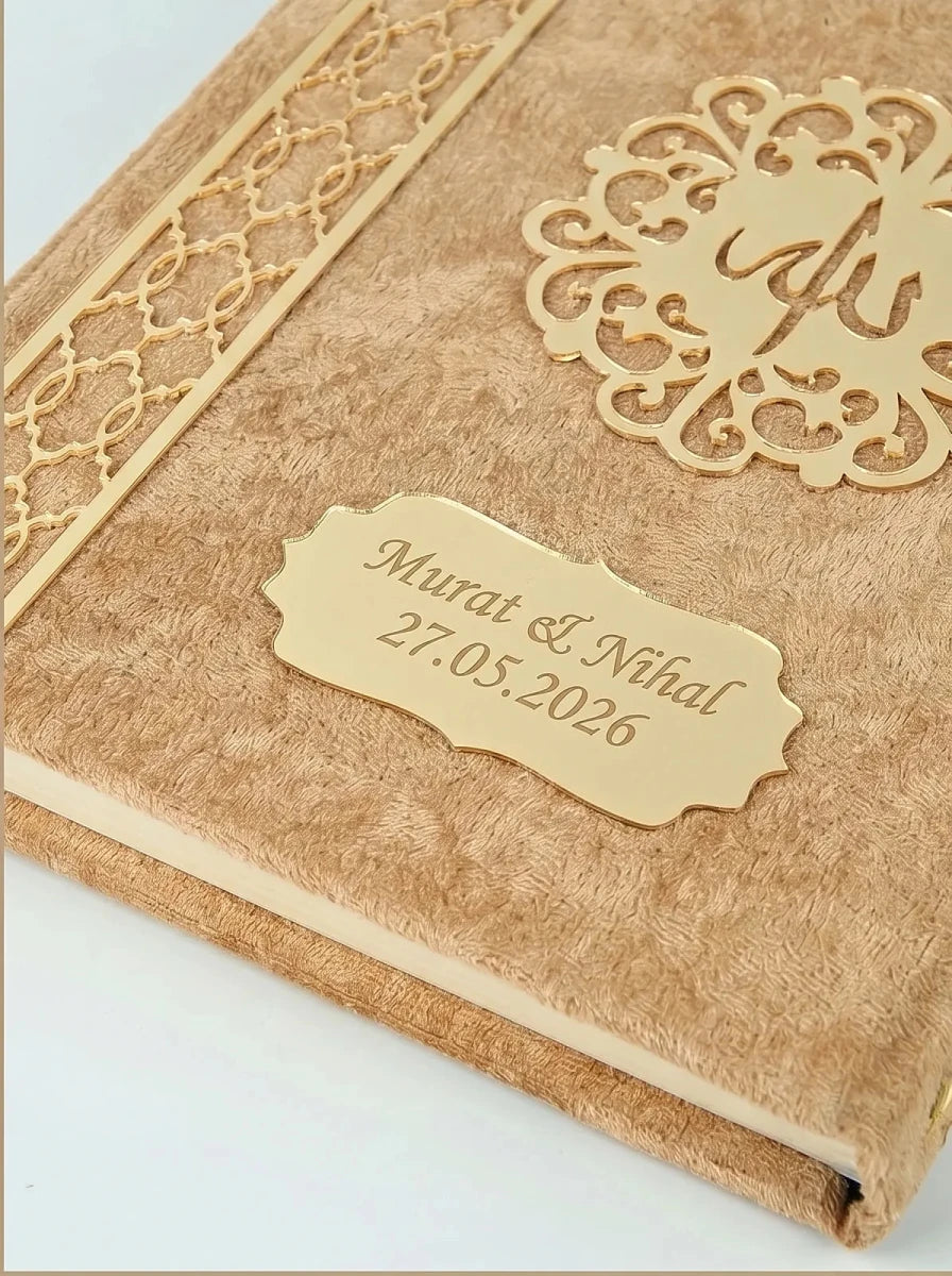 Personalised Velvet Quran Gift Set with Decorative Storage Chest - ihvan