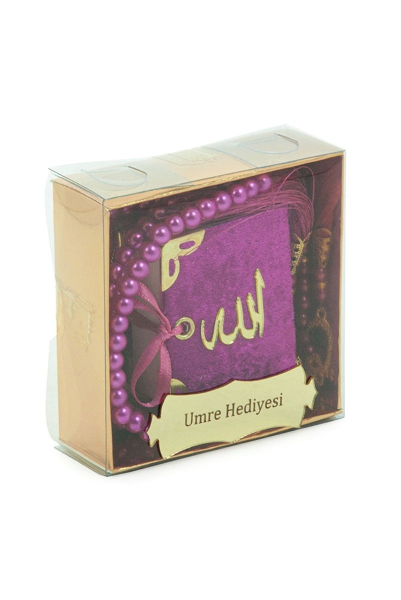 Personalized Mini Velvet Quran Gift Set with Pearl Tasbeeh in Decorative Box – Mevlut Favor - ihvan