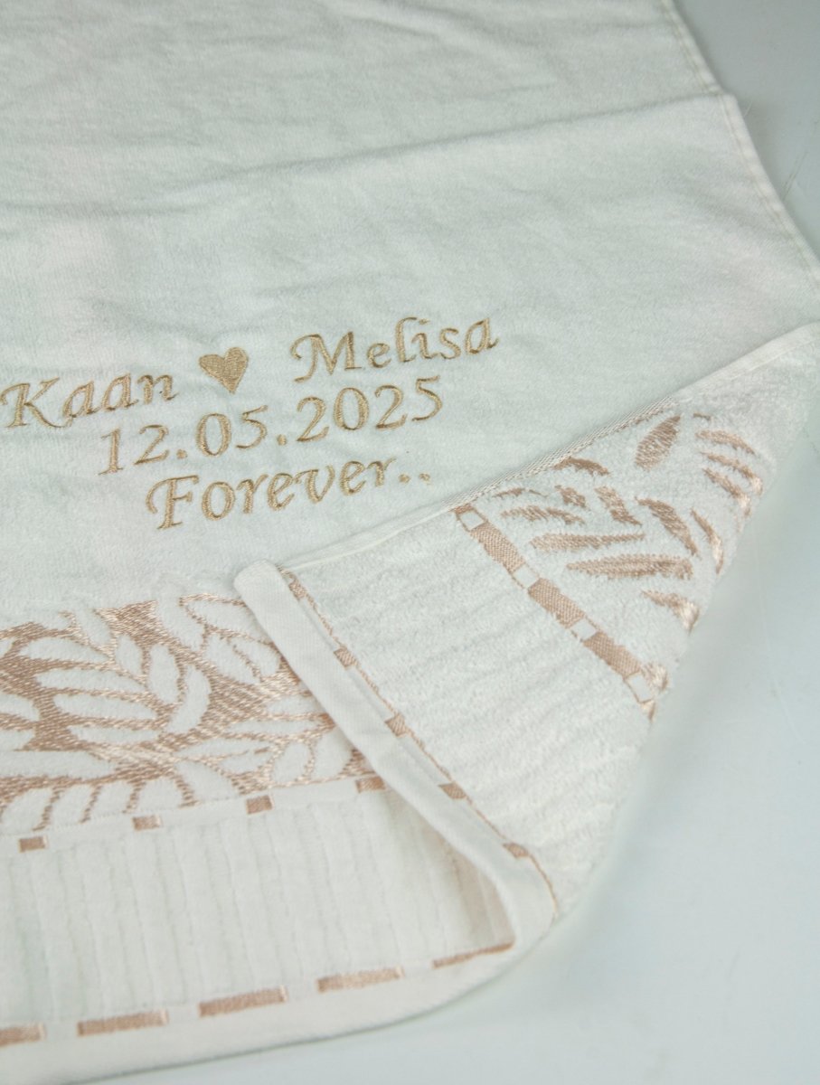 Personalized Turkish Bath Cotton Towel, Wedding gift, Embroidered Towel, Bridal Shower Gift - ihvan