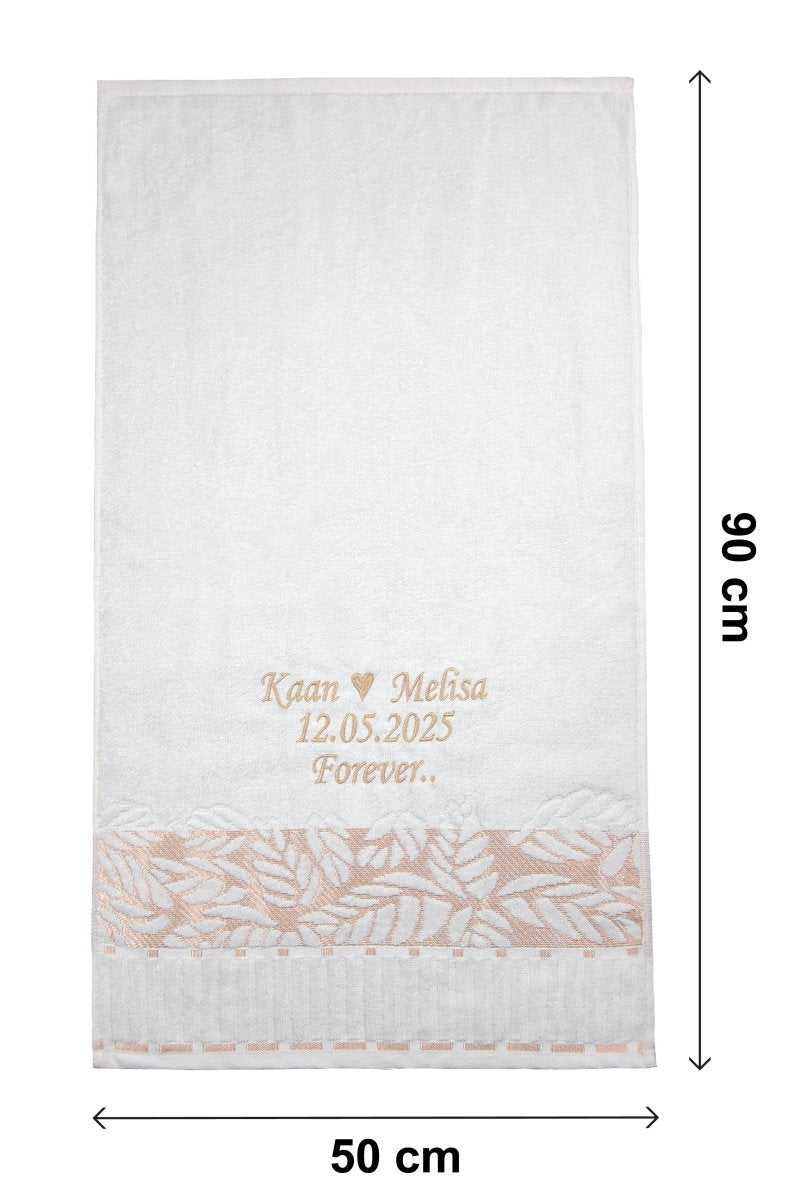 Personalized Turkish Bath Cotton Towel, Wedding gift, Embroidered Towel, Bridal Shower Gift - ihvan