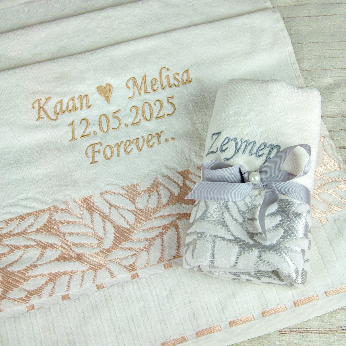 Personalized Turkish Bath Cotton Towel, Wedding gift, Embroidered Towel, Bridal Shower Gift - ihvan