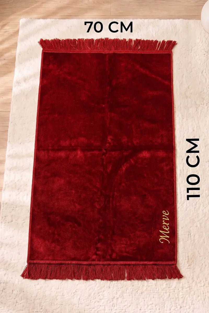 Personalized Velvet Prayer Rug & Tasbih Gift Set - ihvan