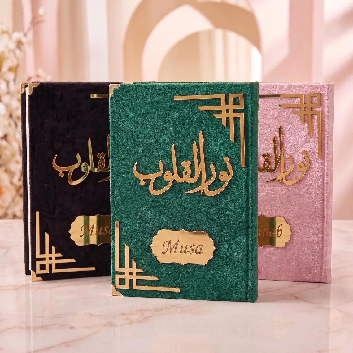 Personalized Velvet Quran Gift Set with Tasbih and Keepsake Box, Islamic Gift Wedding Favors - ihvan