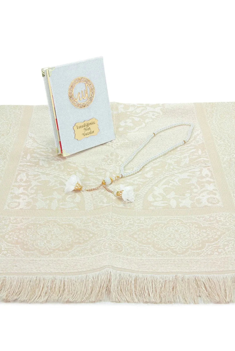 Personalized Velvet Yaseen Book Gift Set with Prayer Mat, Tasbih & Carry Bag - ihvan