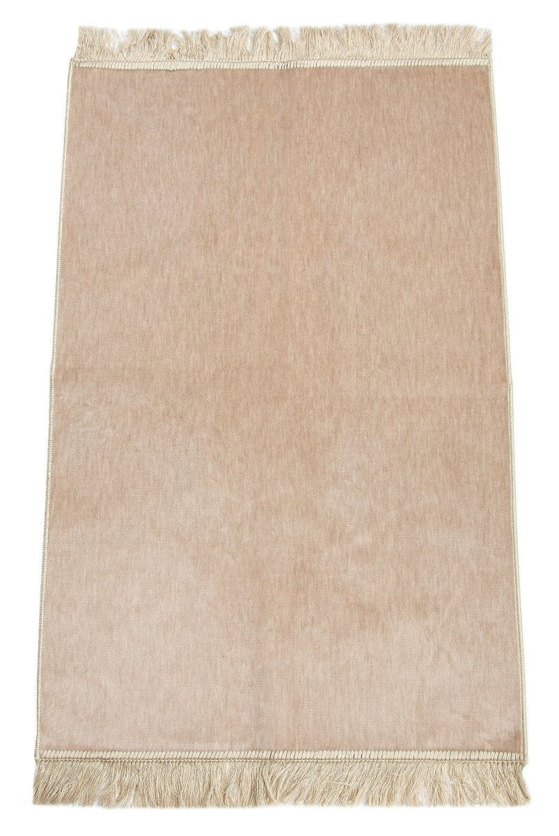 Plain Velvet Prayer Rug – Soft Minimalist Sajadah - ihvan