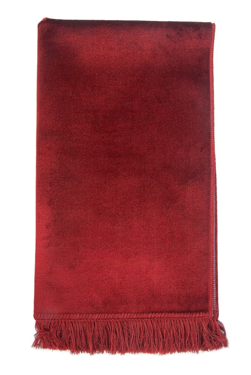 Plain Velvet Prayer Rug – Soft Minimalist Sajadah - ihvan