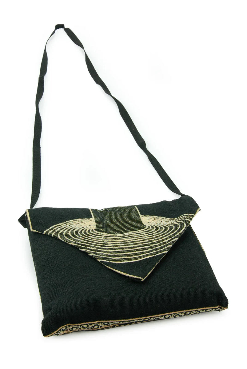 Portable Kaaba Tawaf Rings Pattern Prayer Rug with Shoulder Bag – Gobelin Fabric - ihvan