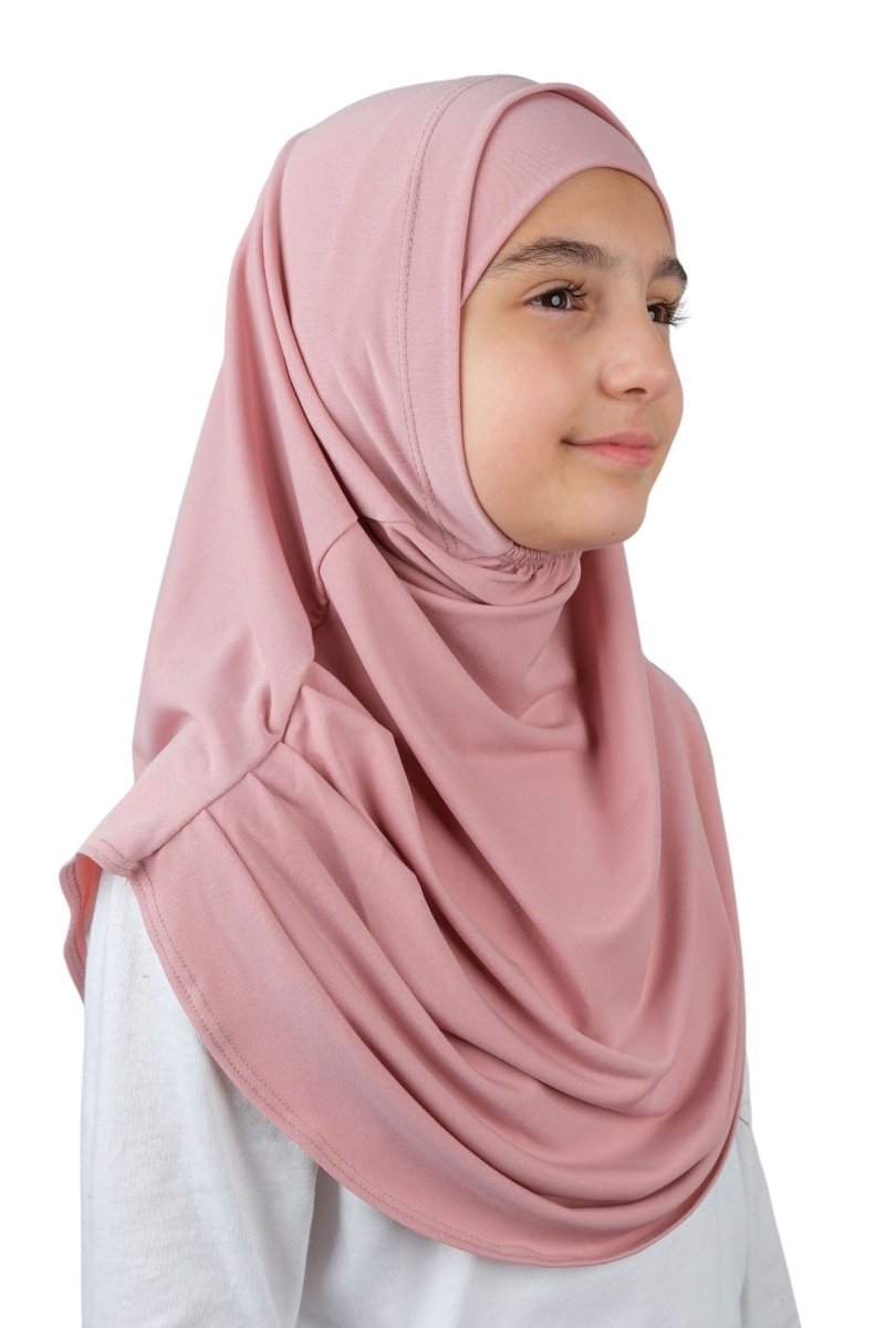 Practical Easy - To - Wear Bonnet Scarf for Kids Pink - ihvan