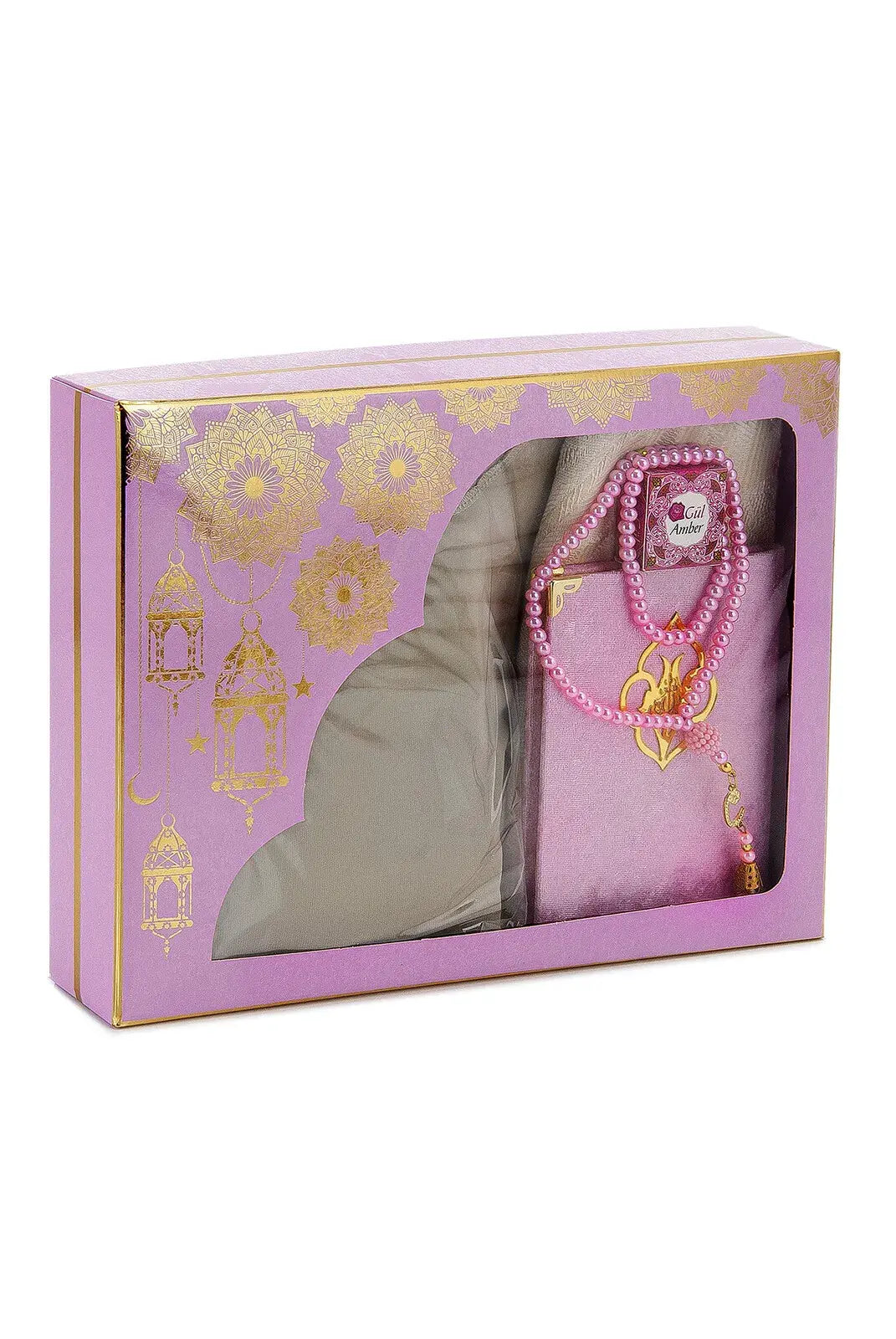 One-Piece Prayer Dress with Attached Hijab & Prayer Mat Gift Set