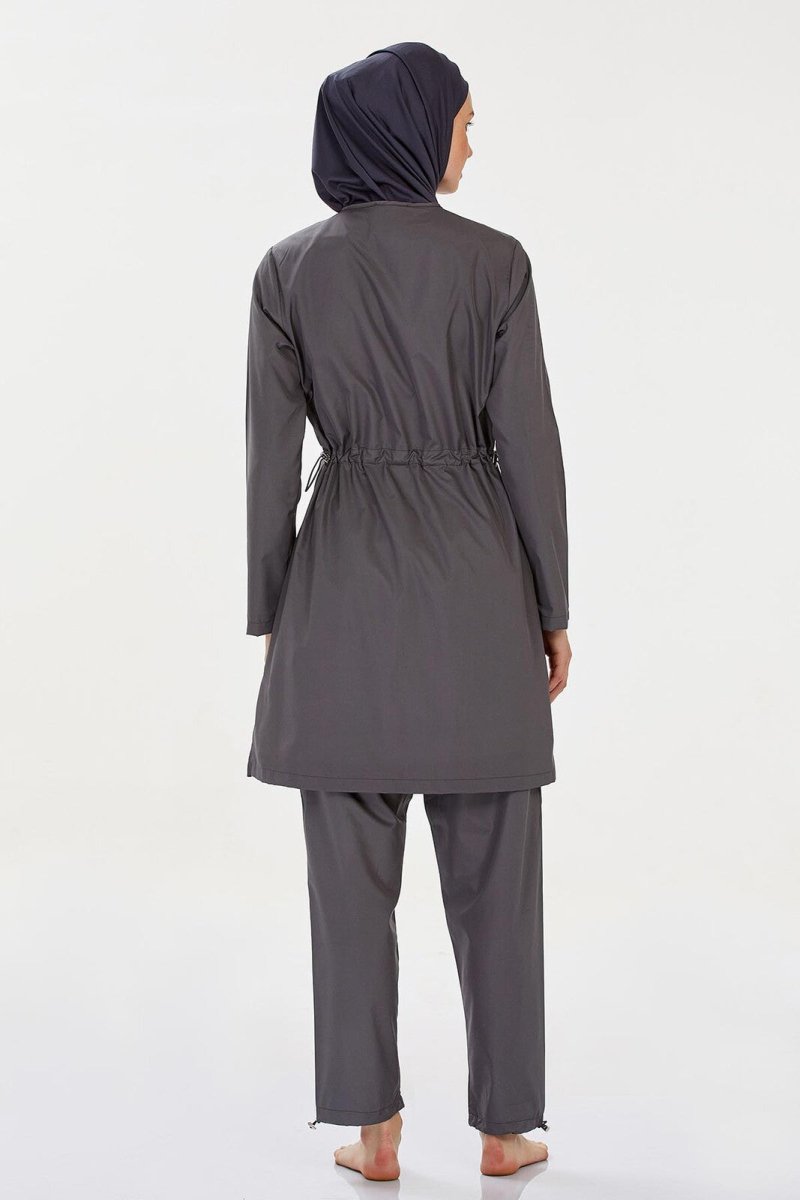 Rozamay 9075 - 24 Anthracite Beny Plus Size Full Coverage Swimsuit - ihvan