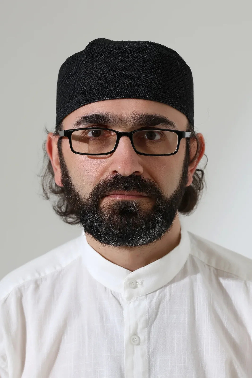 Structured Knitted Kufi Prayer Cap – Black