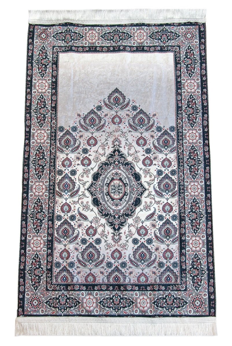 Silk - Touch Velvet Prayer Rug with Rumi Motif – Portable and Practical with Carrying Bag - ihvan
