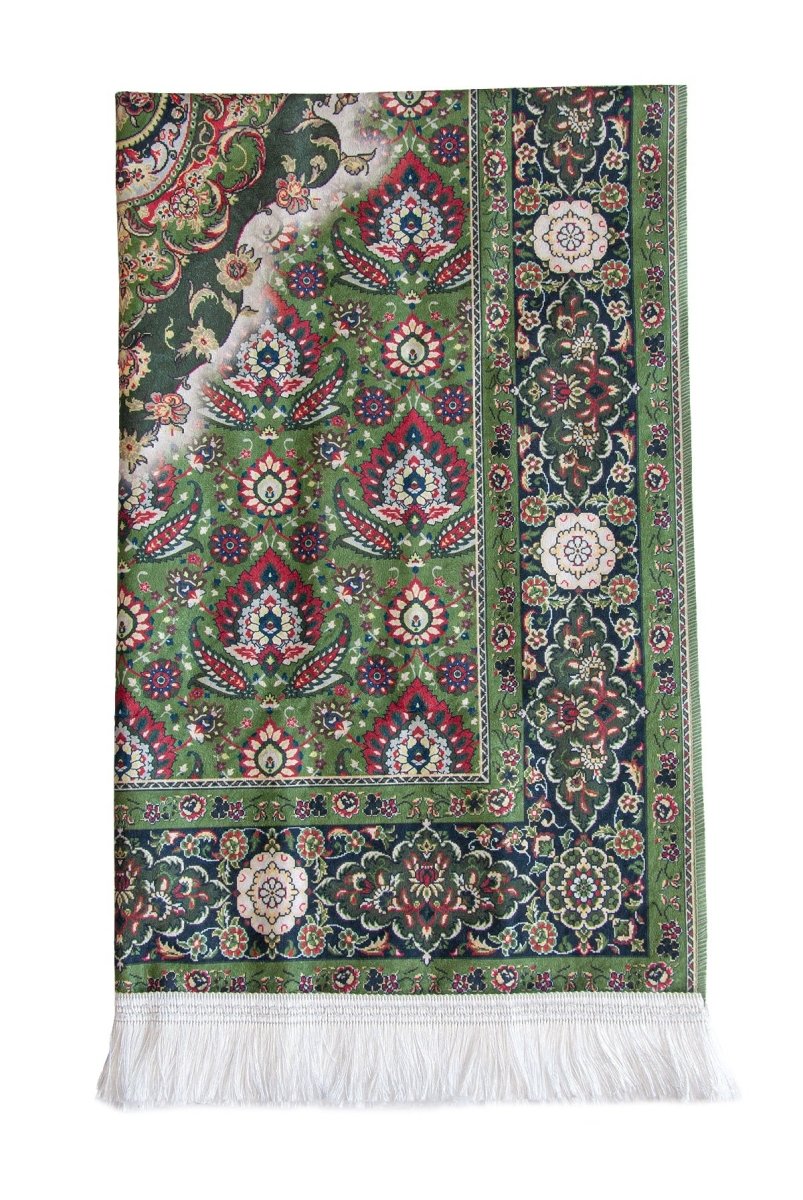 Silk - Touch Velvet Prayer Rug with Rumi Motif – Portable and Practical with Carrying Bag - ihvan