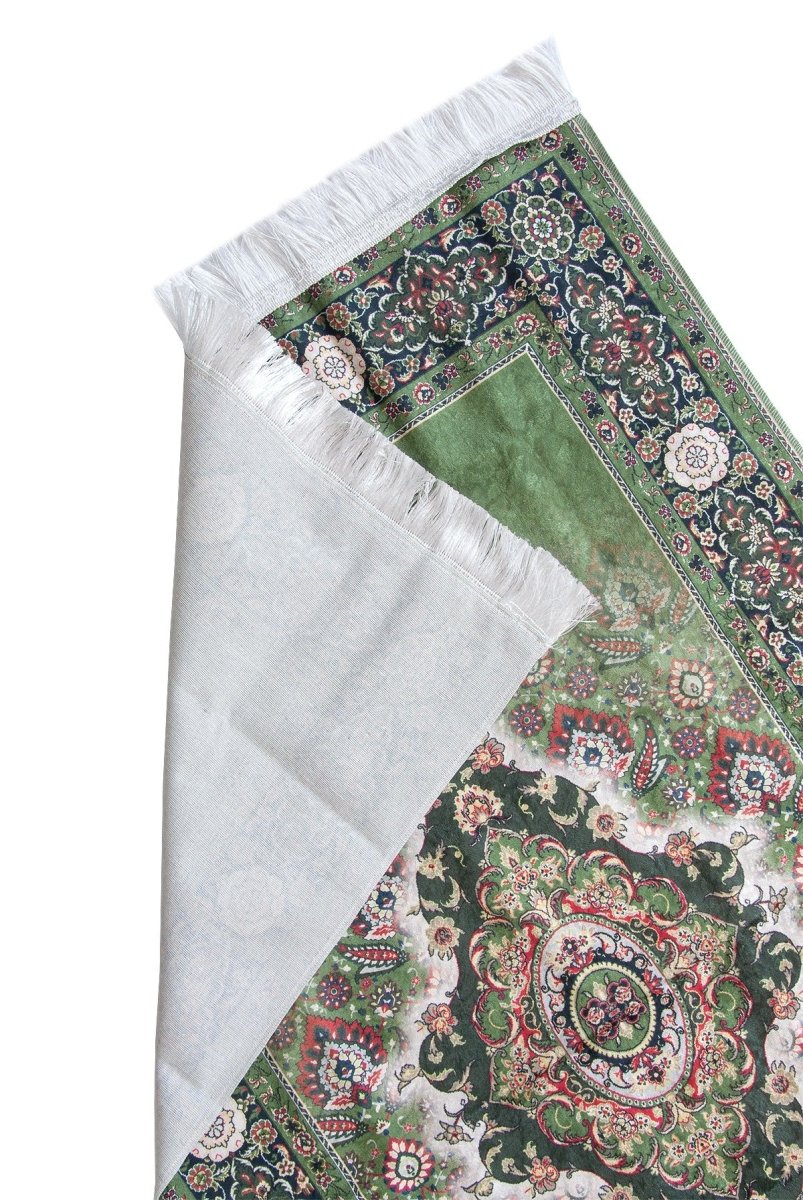 Silk - Touch Velvet Prayer Rug with Rumi Motif – Portable and Practical with Carrying Bag - ihvan
