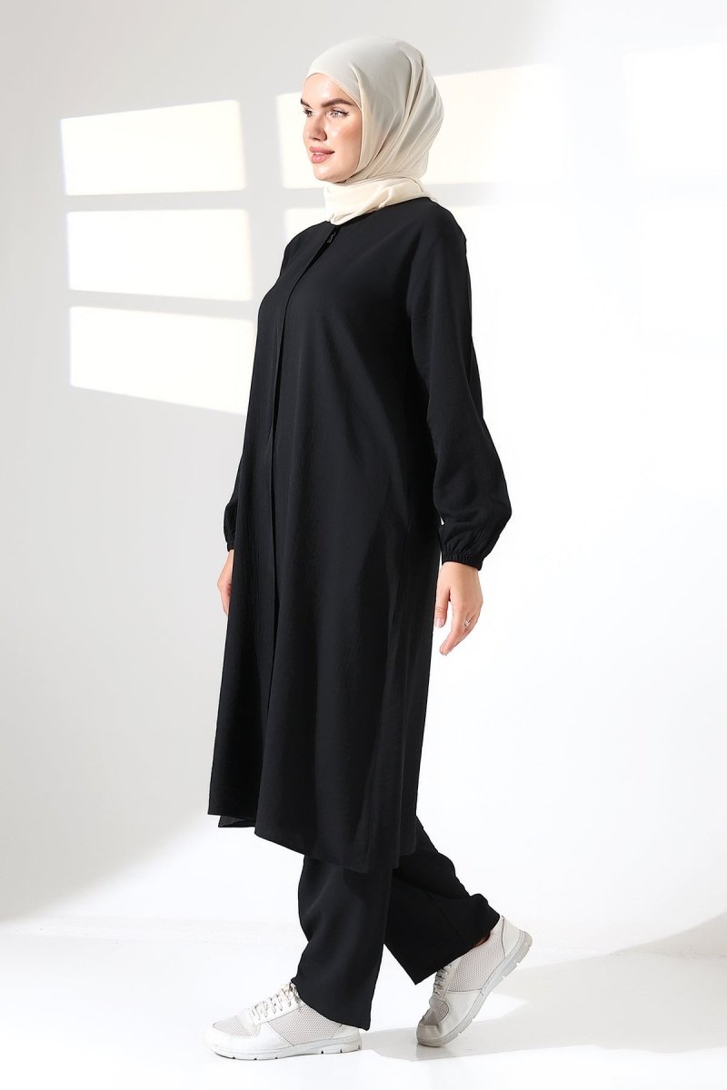 Women's Hajj and Umrah Attire, Two-Piece Hijab Set - Black - ihvan