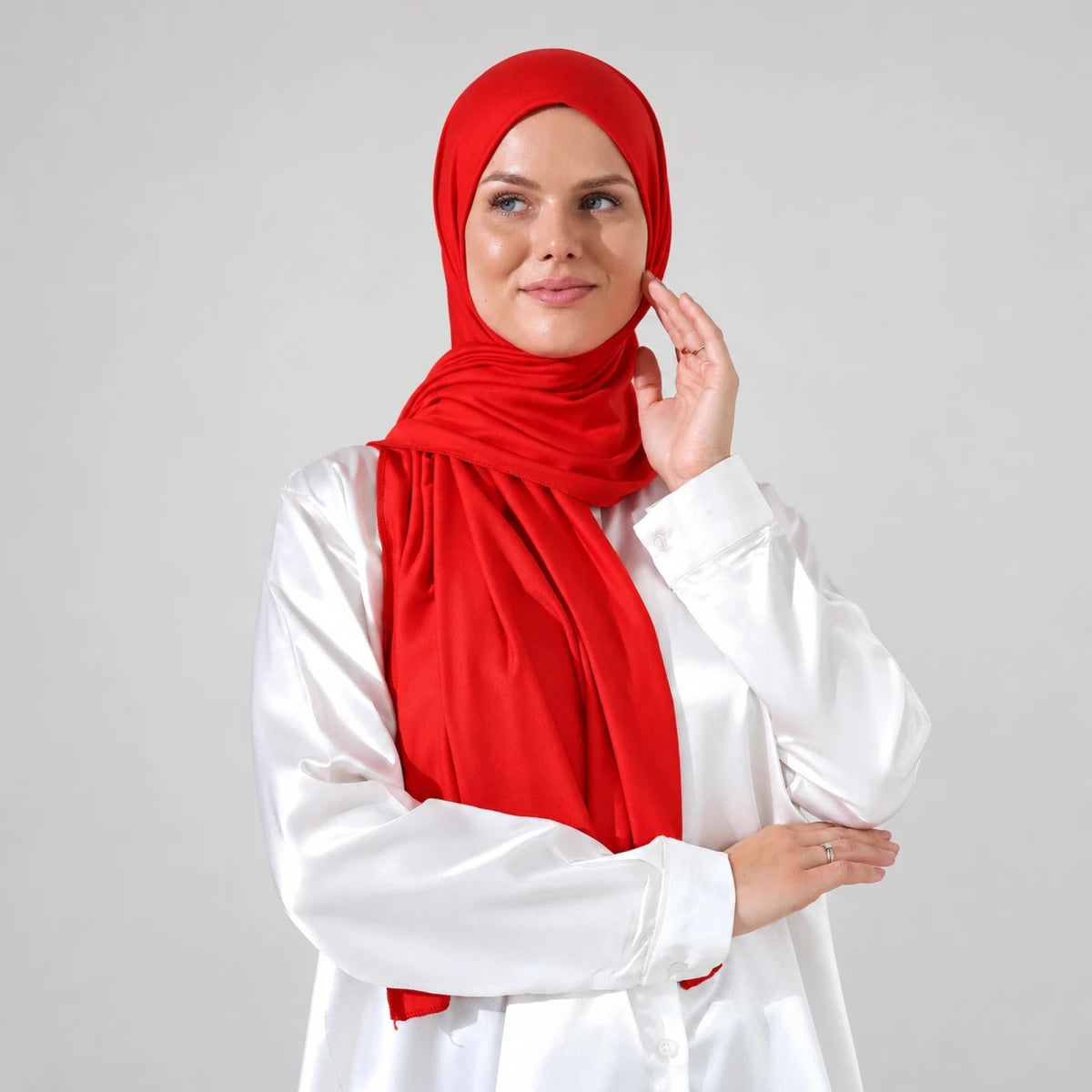 Women’s Long Viscose Hijab Scarf – Stretchy All-Season Modest Headscarf - ihvan