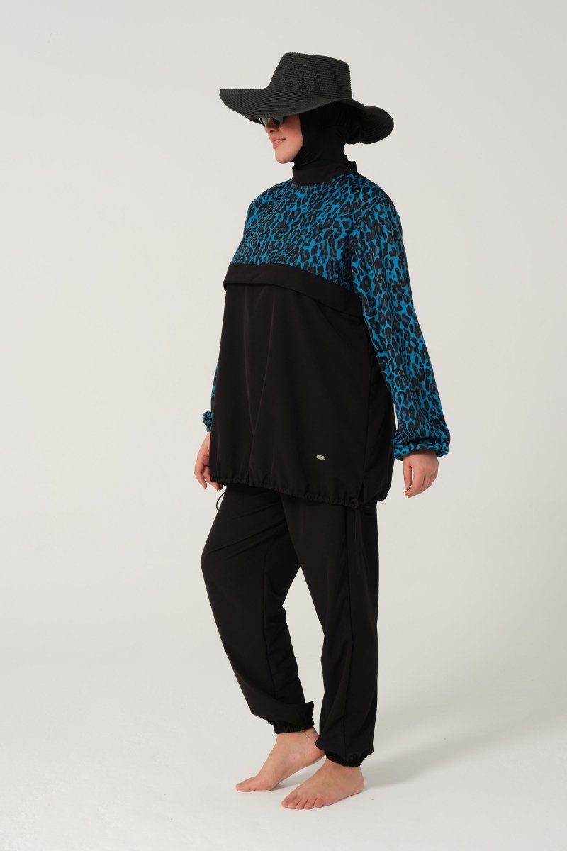 Women's Plus Size Full Coverage Hijab Swimsuit (Lycra) 2522 - 25 Black - ihvan