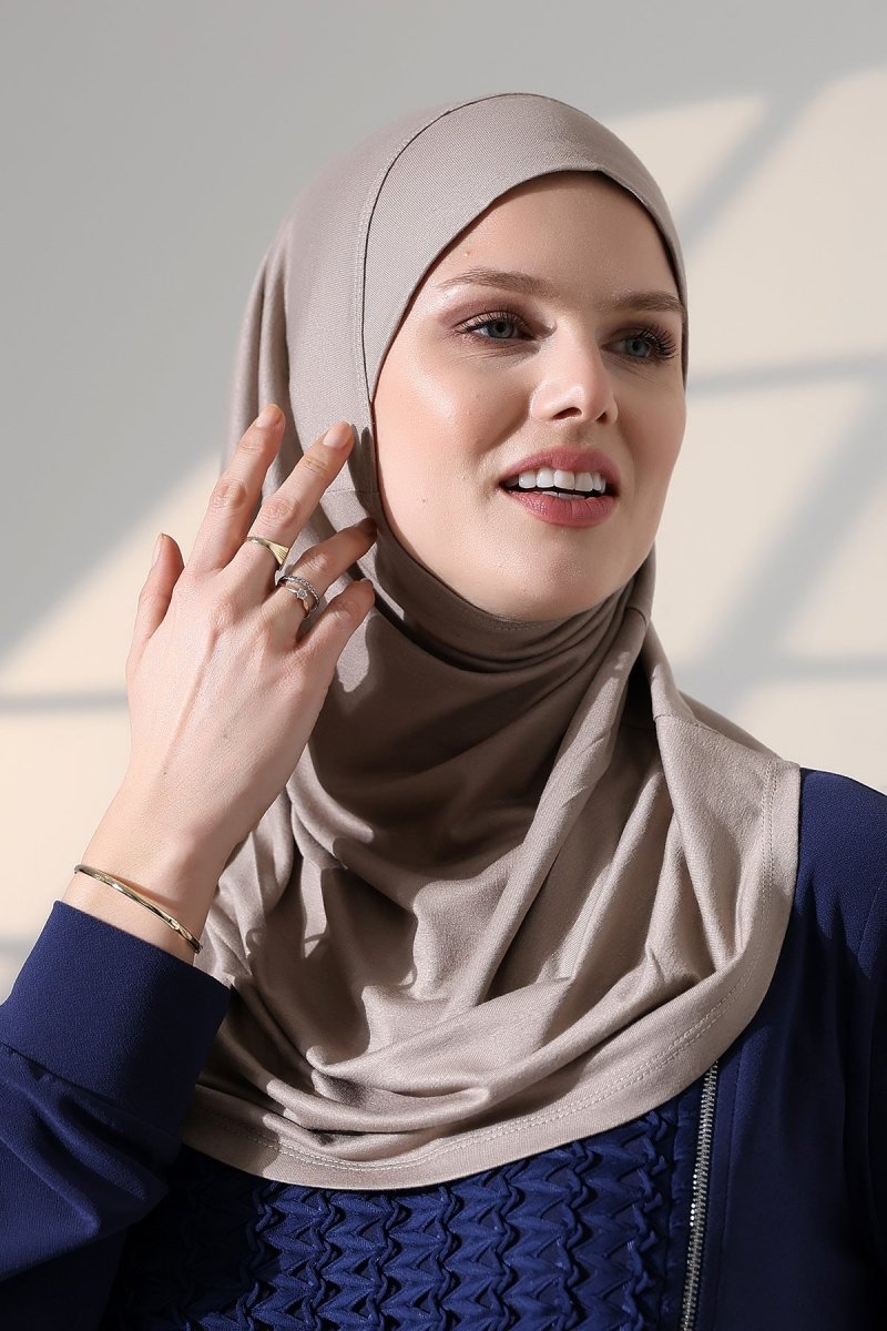 Women’s Ready - to - Wear Instant Hijab with Matching Bonnet – Soft Breathable Modal One - Piece Headscarf, Full Coverage Stretch Hijab for Daily Wear - ihvan