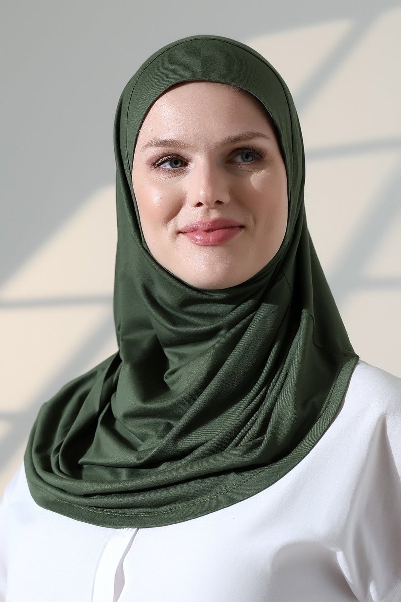 Women’s Ready - to - Wear Instant Hijab with Matching Bonnet – Soft Breathable Modal One - Piece Headscarf, Full Coverage Stretch Hijab for Daily Wear - ihvan