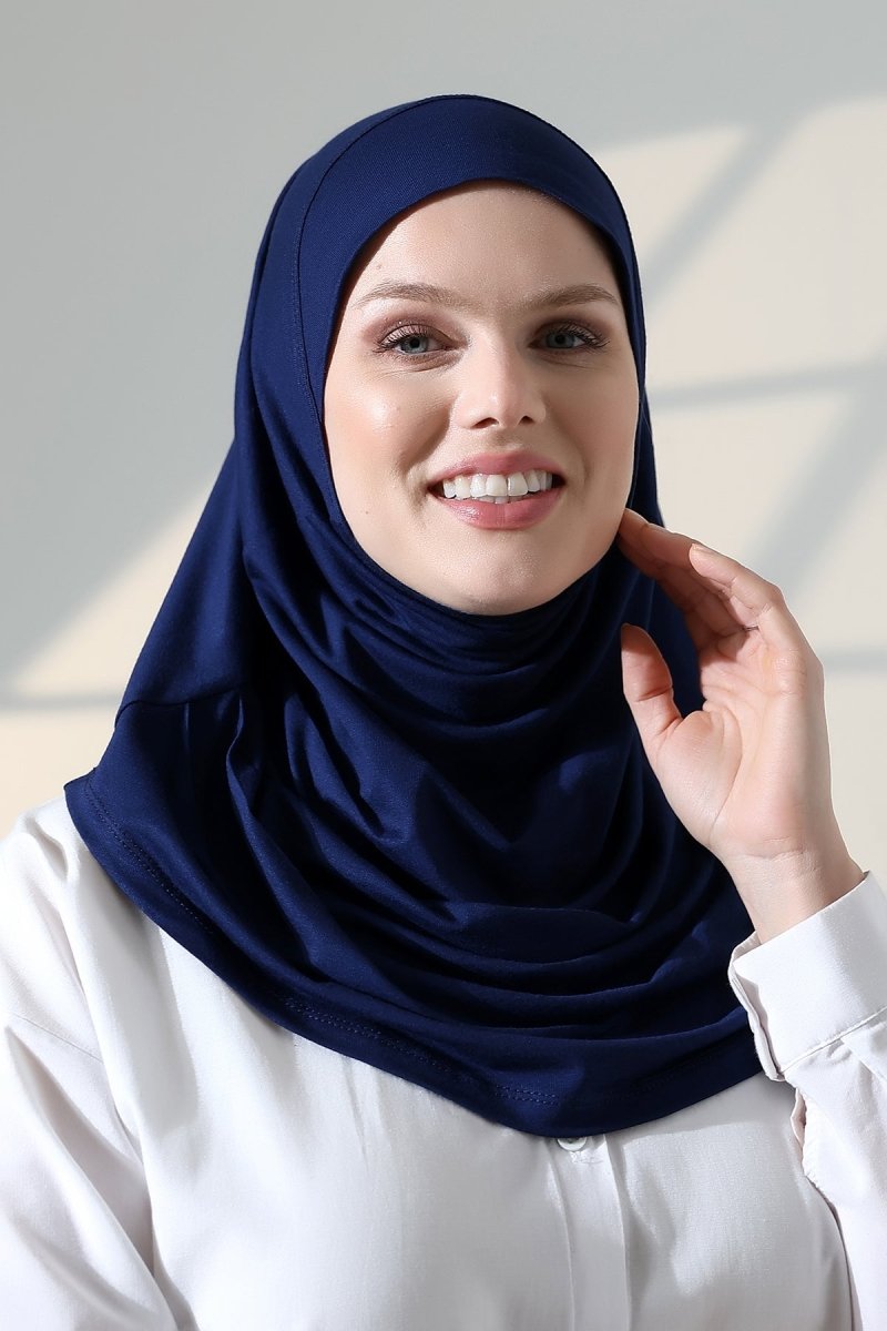 Women’s Ready - to - Wear Instant Hijab with Matching Bonnet – Soft Breathable Modal One - Piece Headscarf, Full Coverage Stretch Hijab for Daily Wear - ihvan