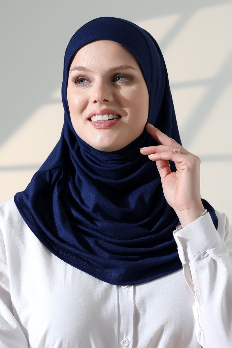 Women’s Ready - to - Wear Instant Hijab with Matching Bonnet – Soft Breathable Modal One - Piece Headscarf, Full Coverage Stretch Hijab for Daily Wear - ihvan