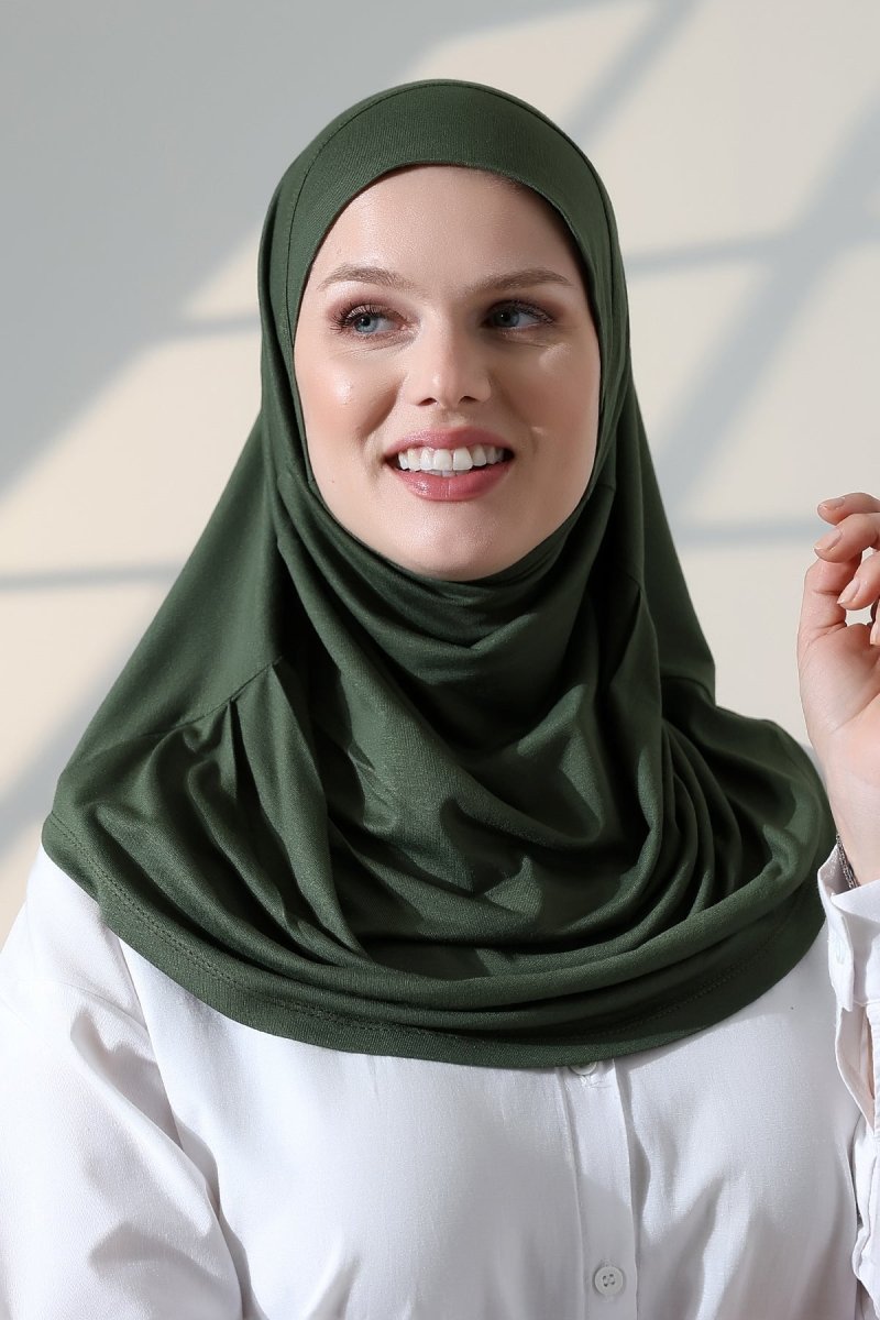 Women’s Ready - to - Wear Instant Hijab with Matching Bonnet – Soft Breathable Modal One - Piece Headscarf, Full Coverage Stretch Hijab for Daily Wear - ihvan