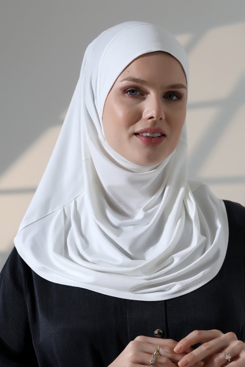 Women’s Ready - to - Wear Instant Hijab with Matching Bonnet – Soft Breathable Modal One - Piece Headscarf, Full Coverage Stretch Hijab for Daily Wear - ihvan