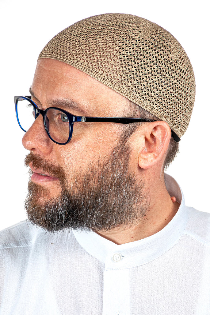 Türkische muslimische Premium-Strick-Kufi-Hüte für Männer, Taqiya, Takke, Peci, islamische Mützen, islamische Geschenke, Standardgröße
