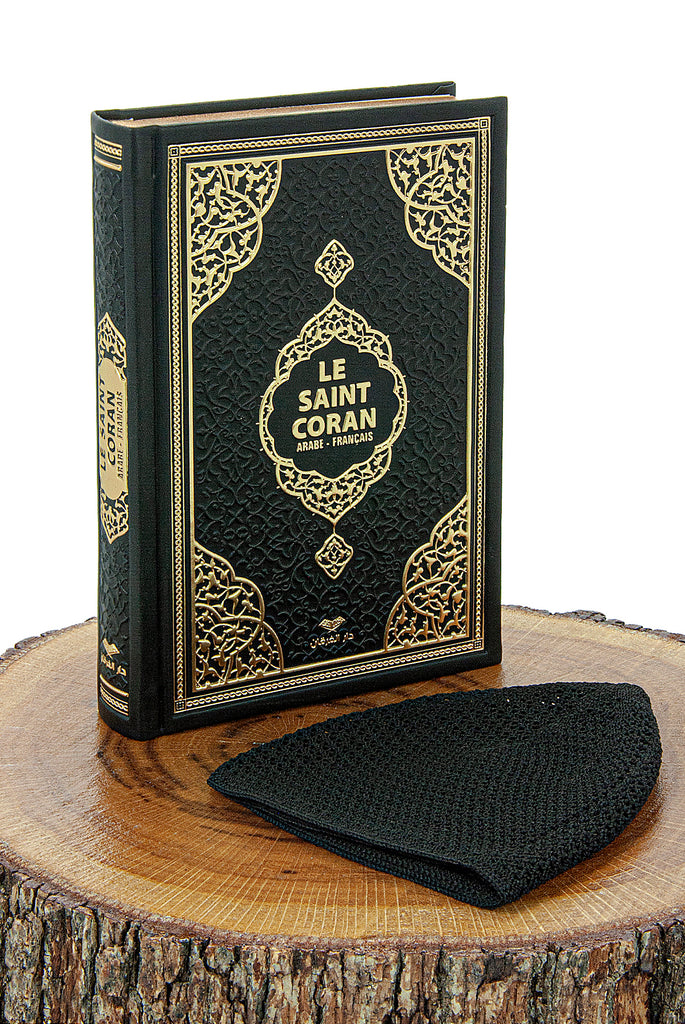 Koran mit französischer Übersetzung, kleine Größe, Kufi-Hüte, Taqiya-Standardgröße, Schädeldecke