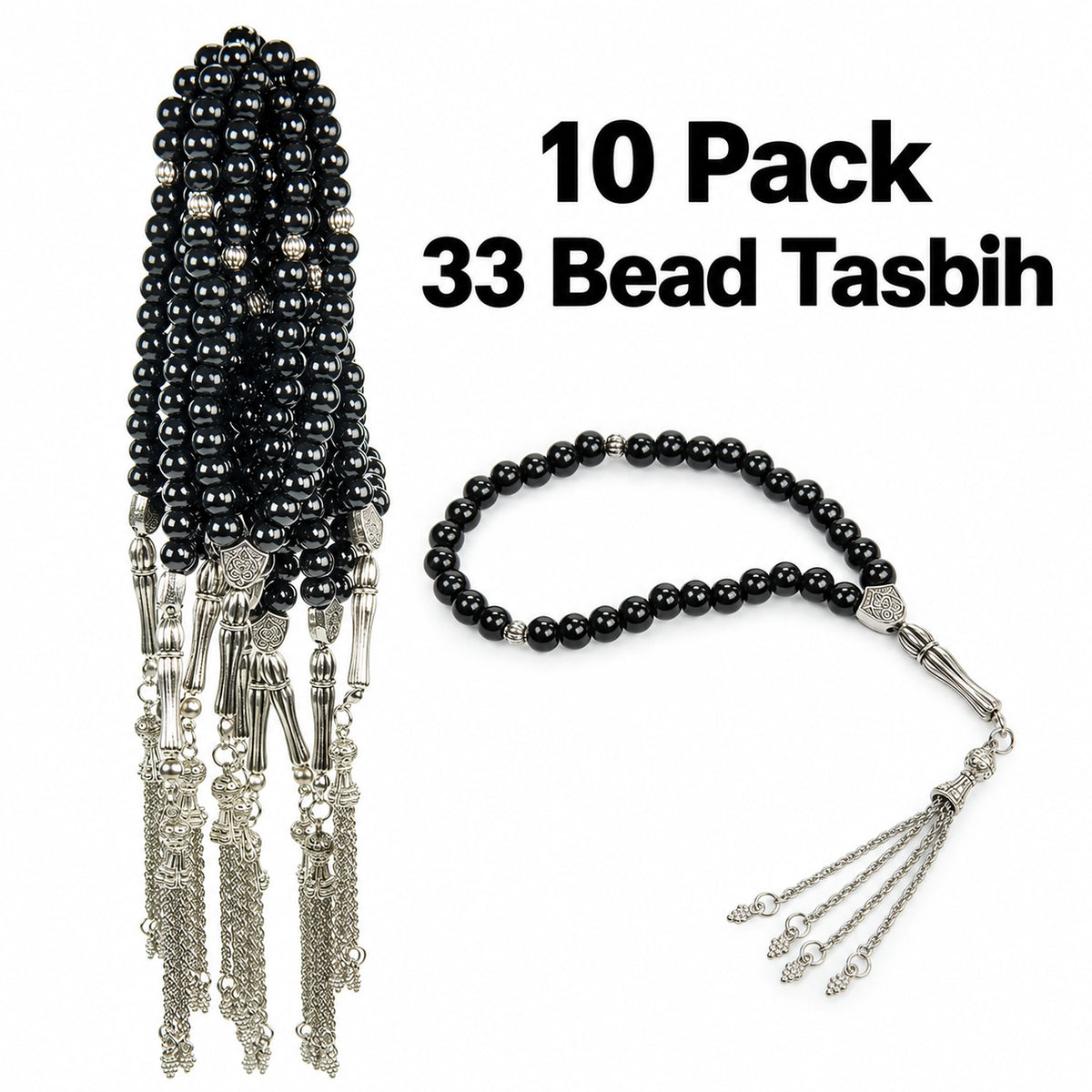 10 Pack 33 Bead Tasbih Prayer Beads – Hajj & Umrah Gift Set