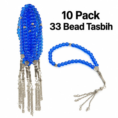 10 Pack 33 Bead Tasbih Prayer Beads – Hajj & Umrah Gift Set