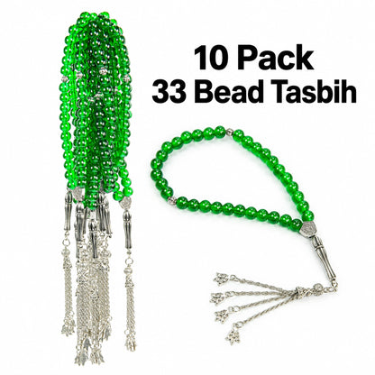 10 Pack 33 Bead Tasbih Prayer Beads – Hajj & Umrah Gift Set