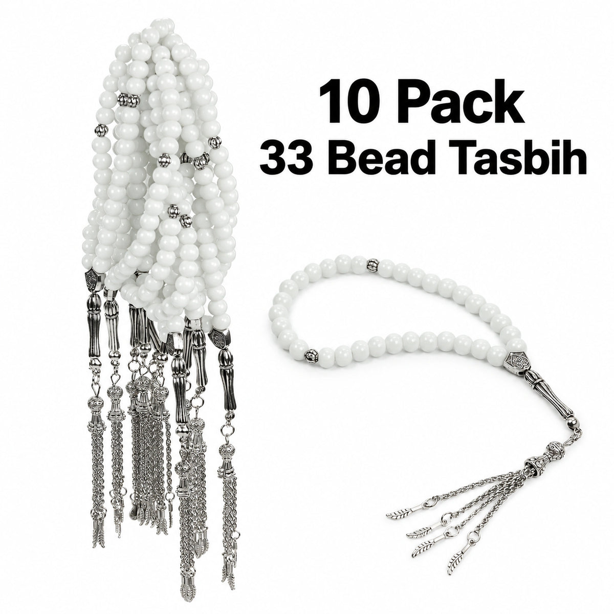 10 Pack 33 Bead Tasbih Prayer Beads – Hajj & Umrah Gift Set