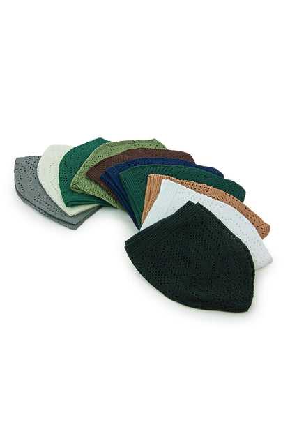 10 - Pack Muslim Kufi Hat & Prayer Cap | Taqiyah | Takke | Peci | Islamic Skullcaps - ihvan
