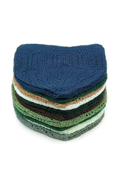 10 - Pack Muslim Kufi Hat & Prayer Cap | Taqiyah | Takke | Peci | Islamic Skullcaps - ihvan