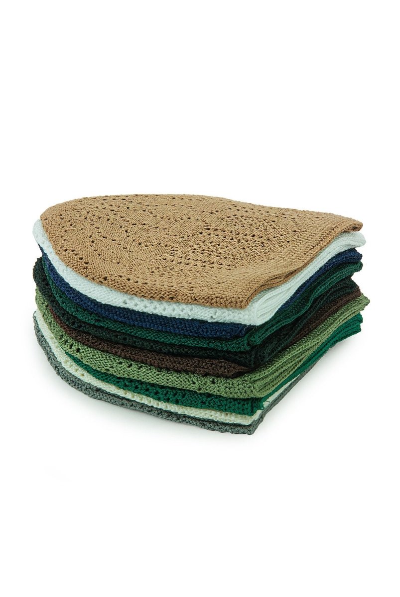 10 - Pack Muslim Kufi Hat & Prayer Cap | Taqiyah | Takke | Peci | Islamic Skullcaps - ihvan