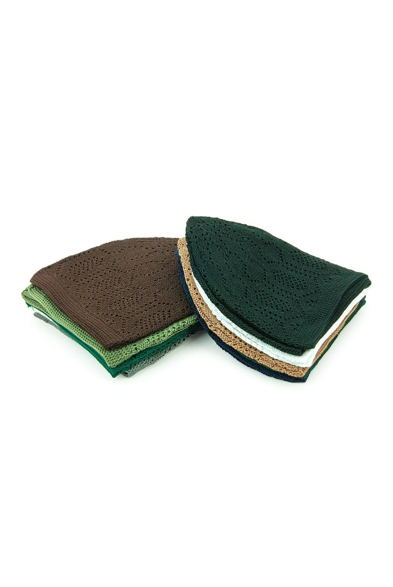 10 - Pack Muslim Kufi Hat & Prayer Cap | Taqiyah | Takke | Peci | Islamic Skullcaps - ihvan