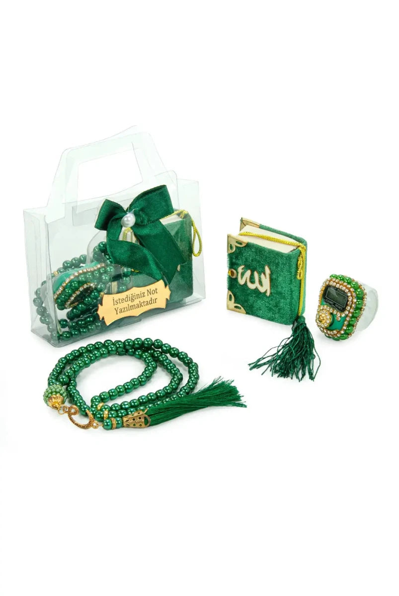 10-Pack Personalized Mawlid Gift Set with Mini Quran, Dhikr Counter & Tasbih - ihvan
