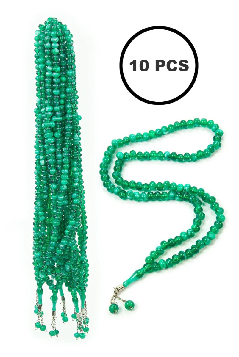 10 - Piece Muslim Prayer Beads Set | 99 - Bead Tasbih, Rosary & Misbaha with Traditional Design - ihvan